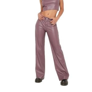 NWOT Garage Brooke Faux Leather Low Rise Straight Leg Pant